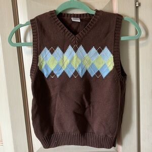 Brown Patterned Vest